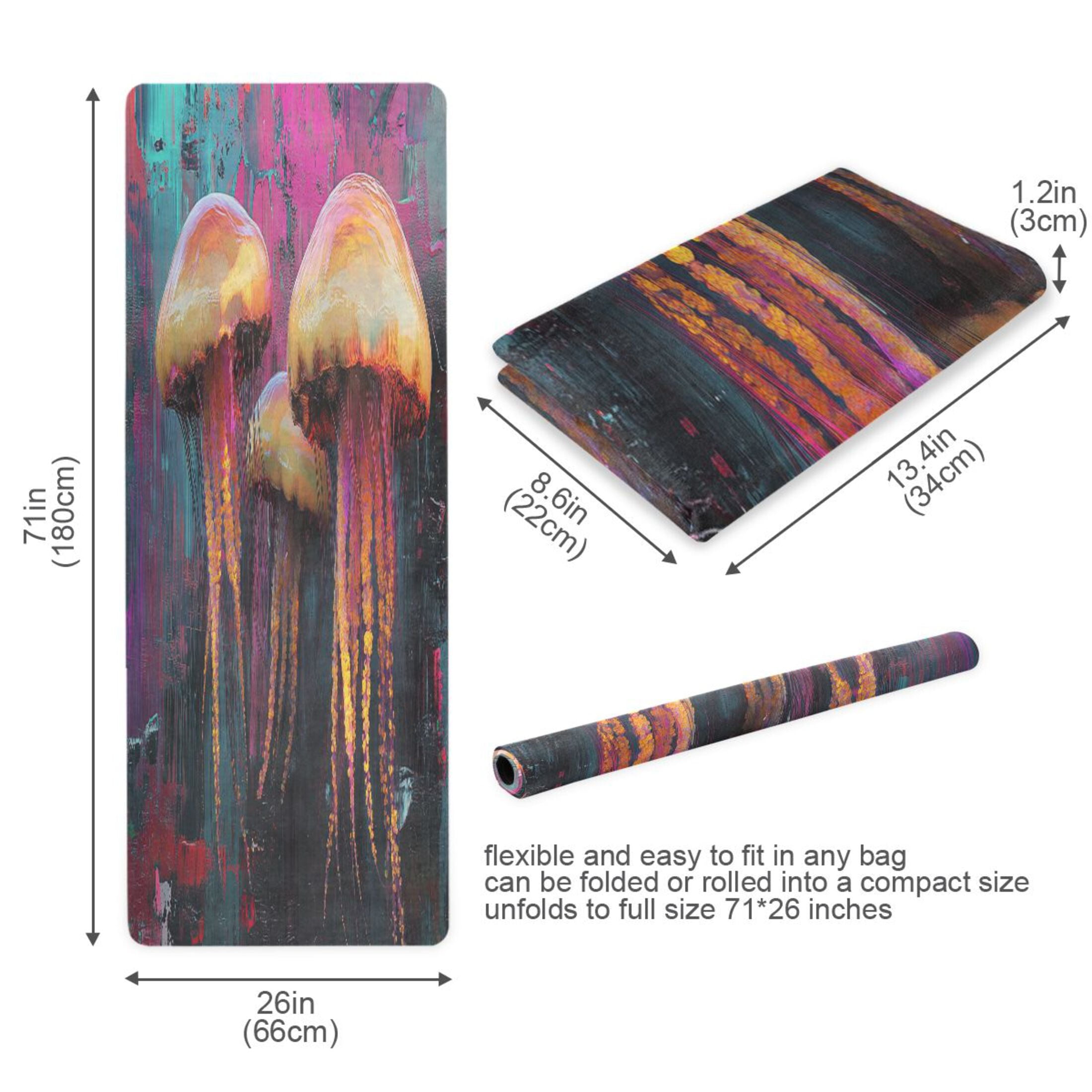 BZSMCE Yoga Mat Women Jellyfish Colorful Fitness Mat