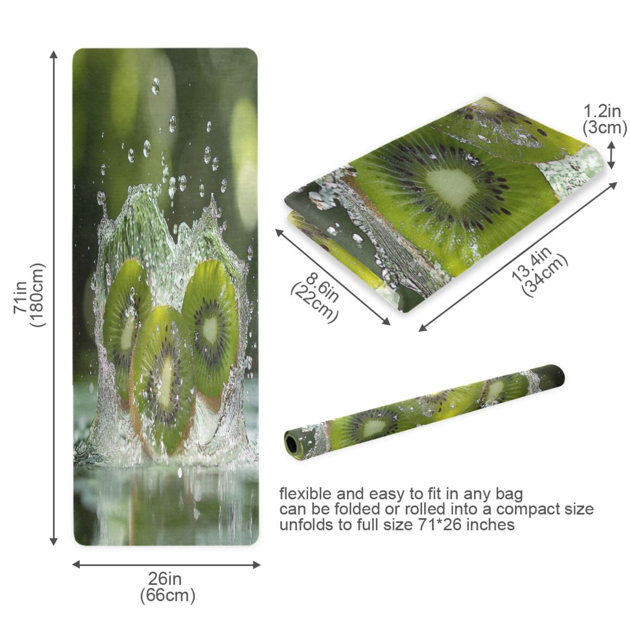 BZSMCE Yoga Mat Women Kiwi Splashing in Water Fitness Mat