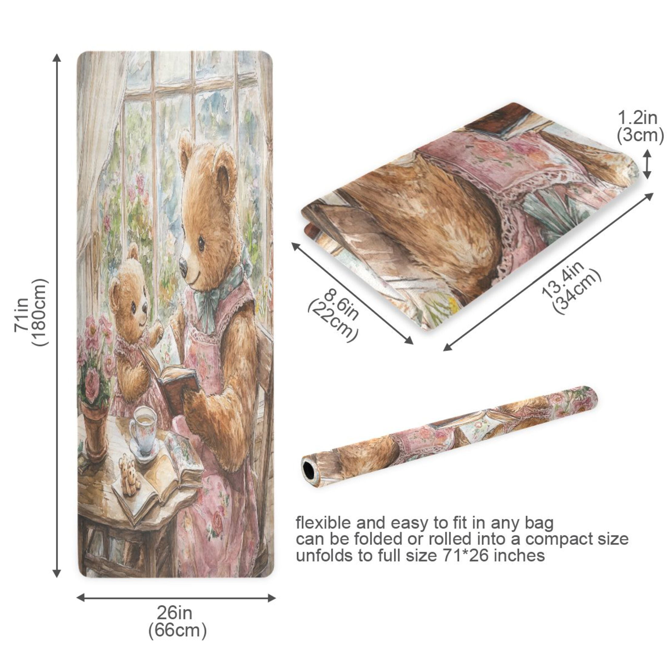 BZSMCE Yoga Mat Women Mama Bear Storytelling Painting Fitness Mat