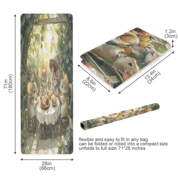 BZSMCE Yoga Mat Women Mices Take Breakfast Fitness Mat