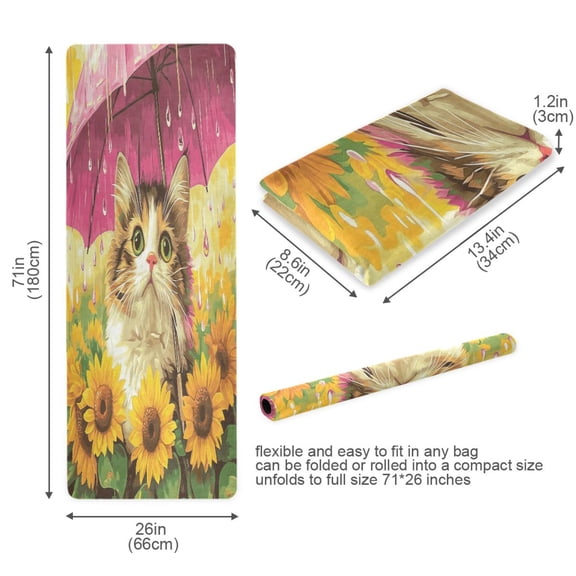 BZSMCE Yoga Mat Women Petal Puddle Stare Fitness Mat