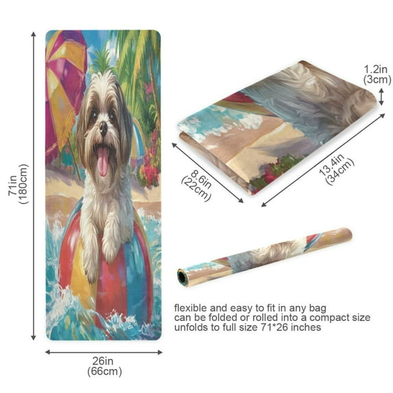 BZSMCE Yoga Mat Women Playful Poolside Pup Fitness Mat