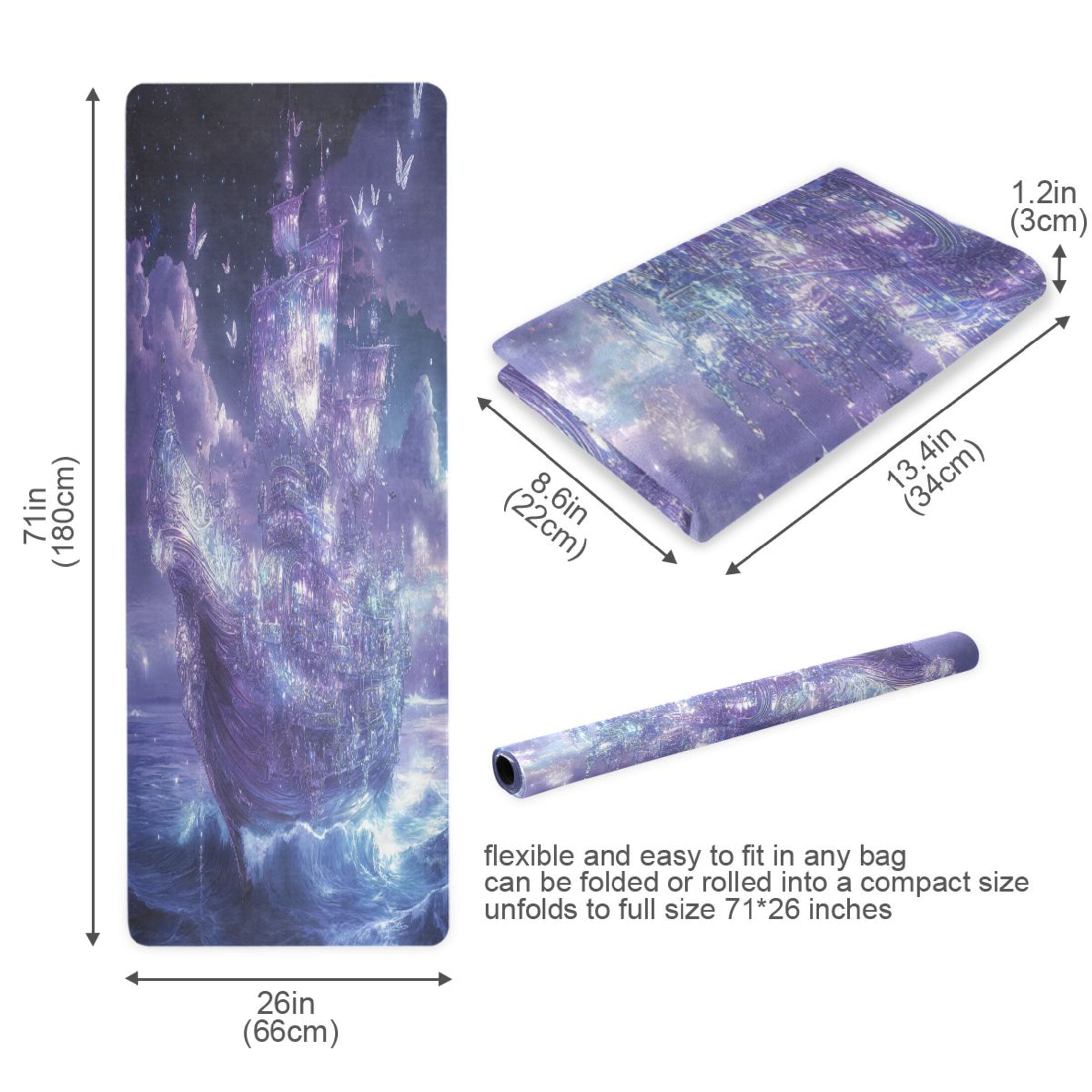 BZSMCE Yoga Mat Women Purple Crystal Ship Fitness Mat