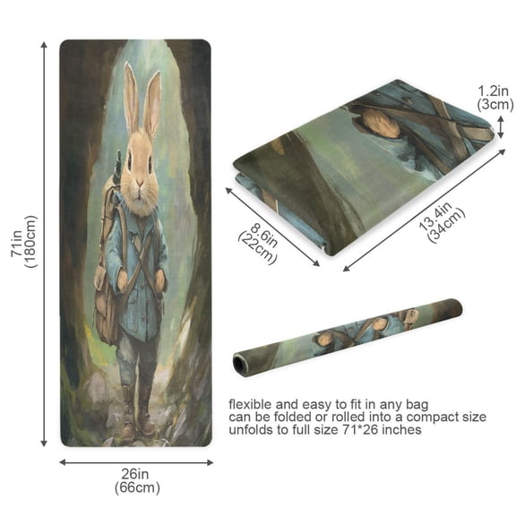 BZSMCE Yoga Mat Women Rabbit Adventures Fitness Mat