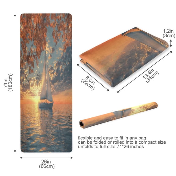 BZSMCE Yoga Mat Women Sailboat Fitness Mat
