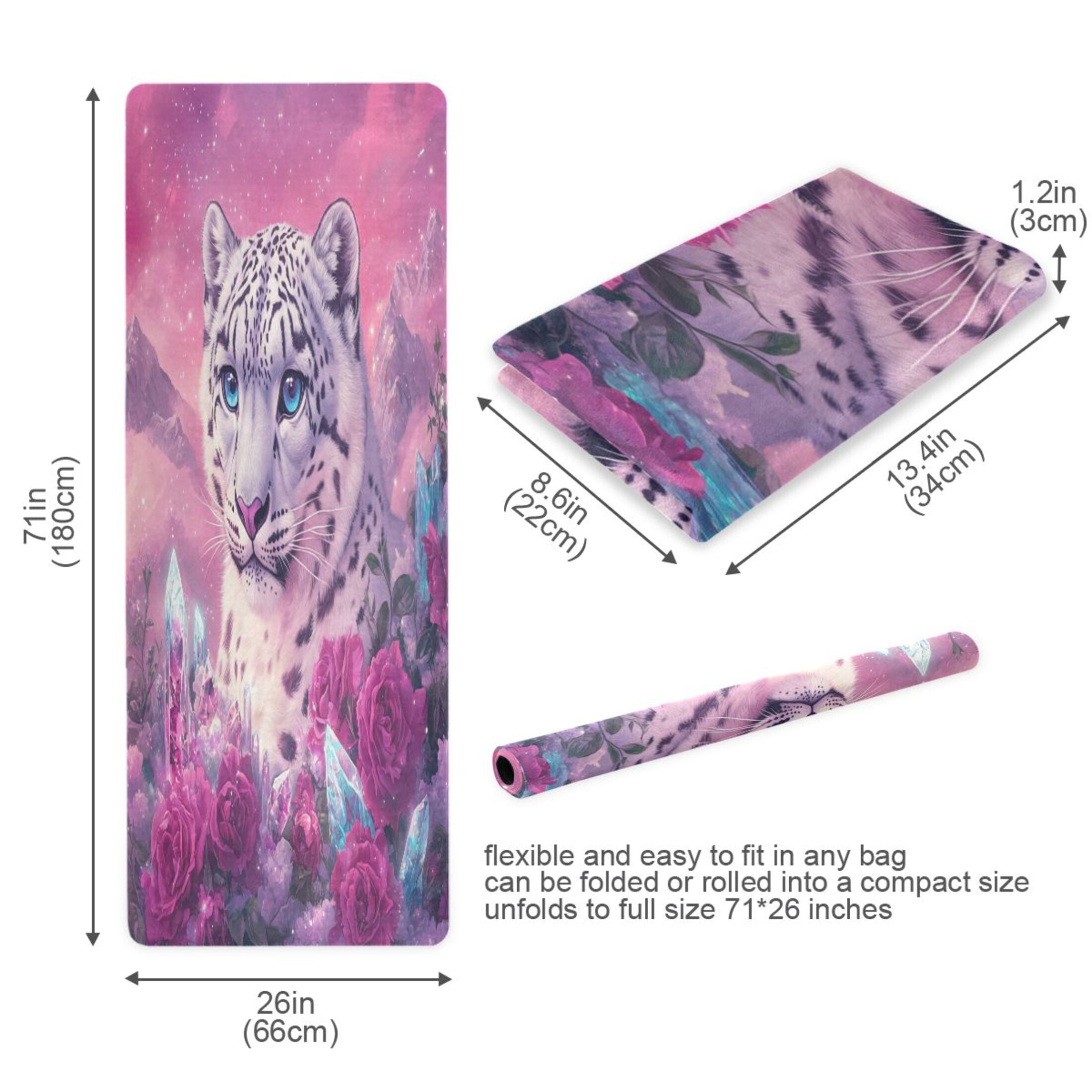 BZSMCE Yoga Mat Women Snow Leopard Fantasy Art Fitness Mat