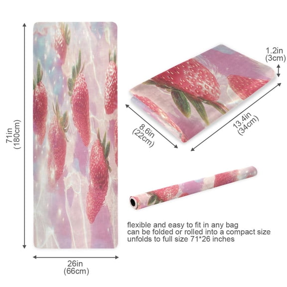 BZSMCE Yoga Mat Women Strawberries Floating Fitness Mat