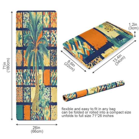 BZSMCE Yoga Mat Women Summer Ceramic Tile Pattern Fitness Mat