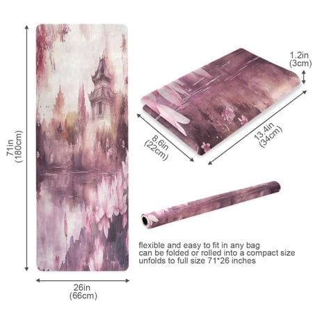 BZSMCE Yoga Mat Women Traditional Pavilion by Serene Lake Fitness Mat