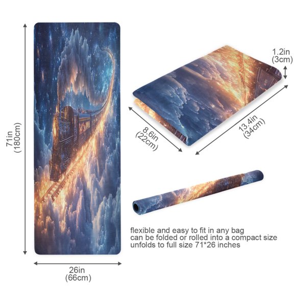 BZSMCE Yoga Mat Women Train Riding on Glowing Clouds Fitness Mat