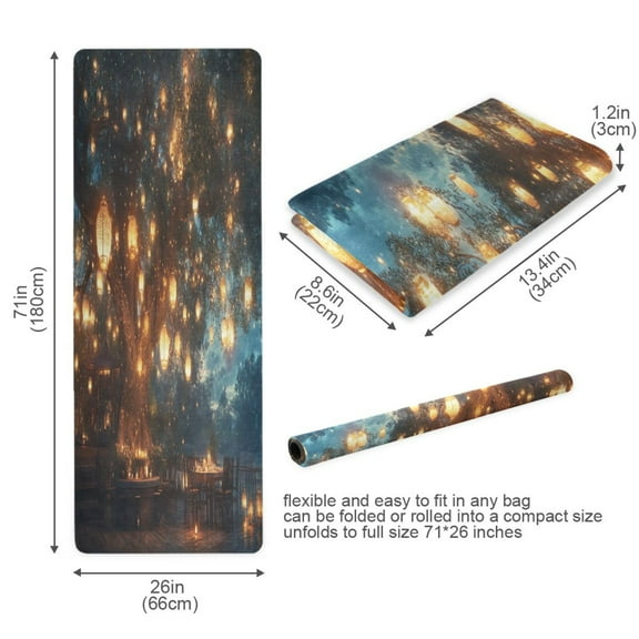 BZSMCE Yoga Mat Women Tree with Hanging Lanterns Evening Fitness Mat