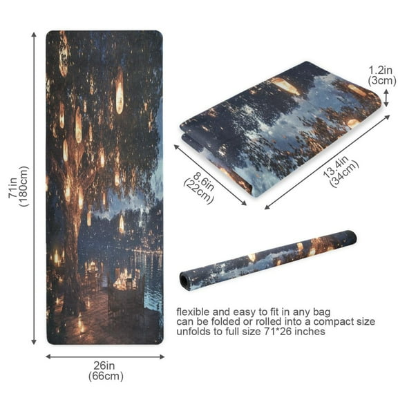 BZSMCE Yoga Mat Women Tree with Lanterns Fitness Mat