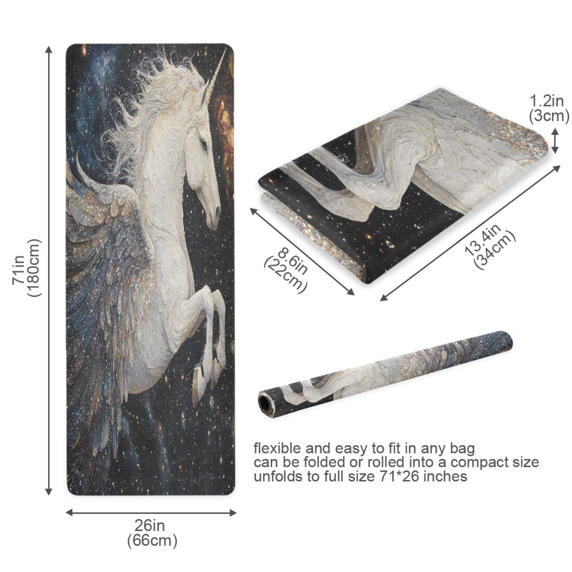 BZSMCE Yoga Mat Women Unicorn Pegasus Fitness Mat