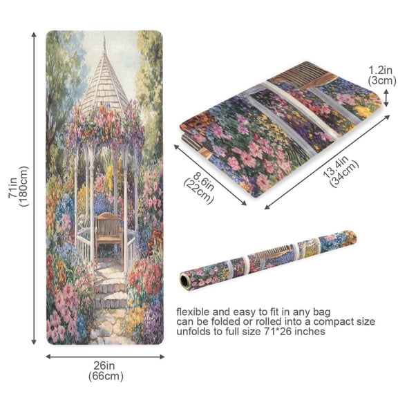 BZSMCE Yoga Mat Women Victorian Gazebo Painting Fitness Mat