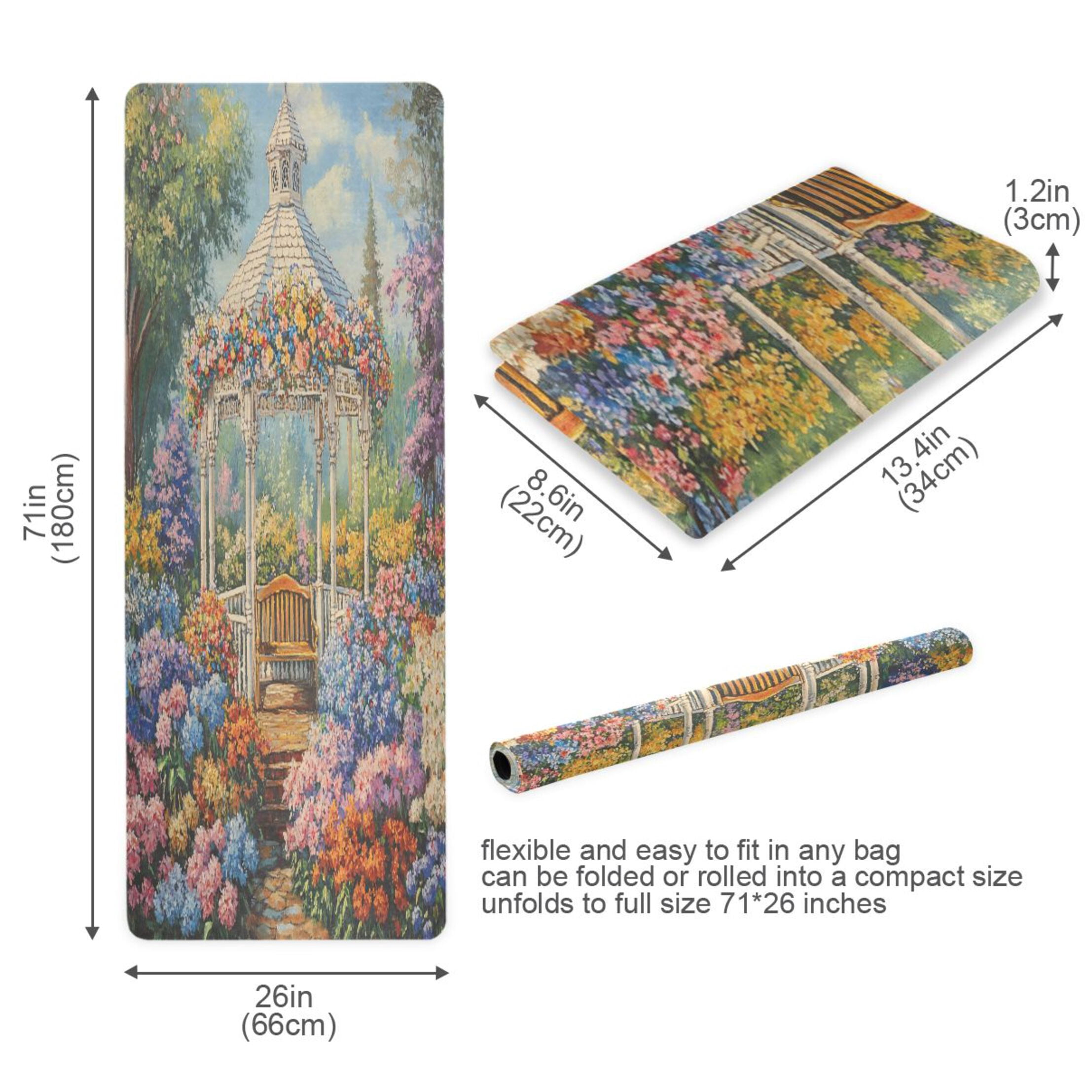 BZSMCE Yoga Mat Women Victorian White Gazebo Printing Fitness Mat