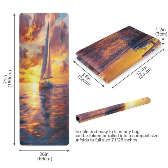 BZSMCE Yoga Mat Women White Sailboat Fitness Mat