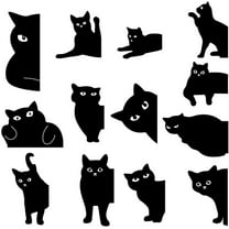 BZUEPRS 12 Pcs Bookmarks Magnetic Bookmarks Black Cat Magnetic Bookmarks Gifts for Cat Lovers Best Gifts for Friends and Family