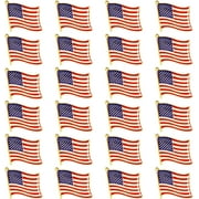 BZUEPRS 24 Pack USA American Flag Lapel Pins, 0.7 x 0.38 x 0.6 Inches, Patriotic US Flag Pins for July 4th, National Day, Celebrations & Decorations
