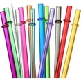 thumbnail image 1 of BZUEPRS 24Pcs Colorful Reusable Straws with 2 Cleaning Brushes,10.5 Inch TritanHard Plastic Straws12 Colors of Translucent Replacement Straws for 16 Ounce to 32 Ounce Mugs,Cups,Stanley,YETI,Starbucks, 1 of 8