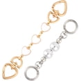 thumbnail image 1 of BZUEPRS 2pcs Bag Extender Chain, Stylish Heart Purse Strap Extender Purse Chain Strap Replacement Purse Extender Chain Bag Charms Accessories for Handbags Purse Making (Pink, White), 1 of 14