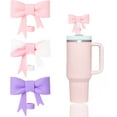 thumbnail image 1 of BZUEPRS 3 Pcs Classic Pink Bow Straw Covers Cap Toppers Compatible with Stanley 30&40 oz Tumbler Cups,Reusable Cute Silicone Straw Tips Lids Protectors for 0.4 in/10mm Stanley Cups Straw Accessories, 1 of 11