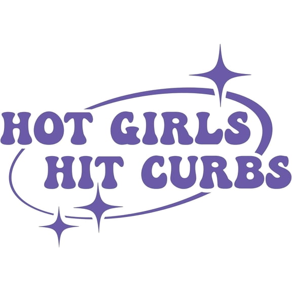 BZUEPRS 3Pcs Hot Girls Hit Curbs Sticker - Pink & Purple Vinyl Decals,Decorative Sticker,Waterproof Sticker,Size 7.87x5.5 inches,Transfer for Cars & Trucks