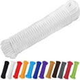thumbnail image 1 of BZUEPRS 90 ft 1/4 inch (7mm) Nylon Poly Rope Flag Pole Polypropylene Clothes Line Camping Utility Good for Tie Pull Swing Climb Knot (White), 1 of 8