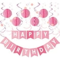 thumbnail image 1 of BZUEPRS Birthday Decorations, NO DIY - Pack of 17 | Macaron Happy Birthday Banner, Honeycomb Balls, Swirls, Garland | Happy Birthday Decorations | Birthday Party Decorations, 1 of 15