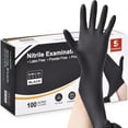 thumbnail image 1 of BZUEPRS Nitrile Exam Gloves, Black, Medium, 100-ct Box, 4-mil, Latex-Free, Powder-Free, Food-Safe, 1 of 8