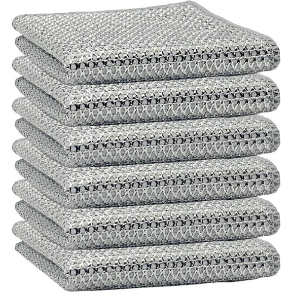 BZUEPRS Non Scratch Wire Dishcloth Wet and Dry Dishwashing Rag Scrub Scratch Sponges Kitchen Dish TowelsTableware Scrubber Bathroom Doors and Windows Cleaning Cloths