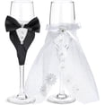 thumbnail image 1 of BZUEPRS Set of 2 Wedding Champagne Glasses for Bride and Groom Toast, Wedding Decorations, Engagement, Bridal Shower Gifts, 1 of 9