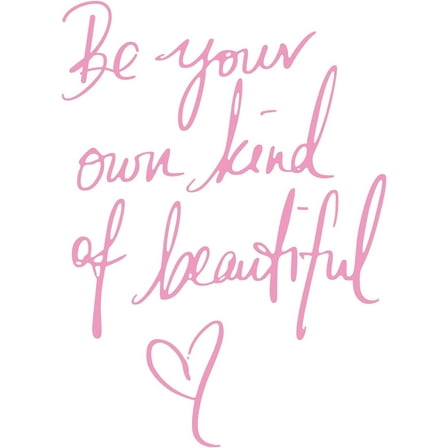 BZUEPRS Wall Stickers Inspirational Quote, Wall Decals Peel and Stick, Be Your Own Kind of Beautiful Quote Art Lettering Wall Stickers for Girls Bedroom Living Room Home Background Decoration(Pink)