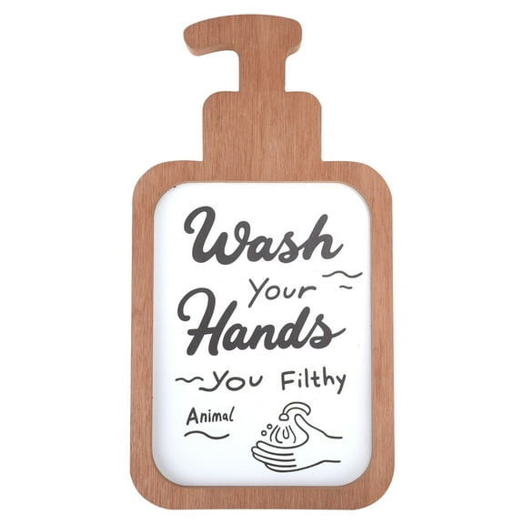 BZUEPRS Wash Your Hands You Filthy Animal Wooden Sign Humorous Handwashing Sign Wooden Frame Ornament Wooden Plaque Block Sign Fun Bathroom Decoration