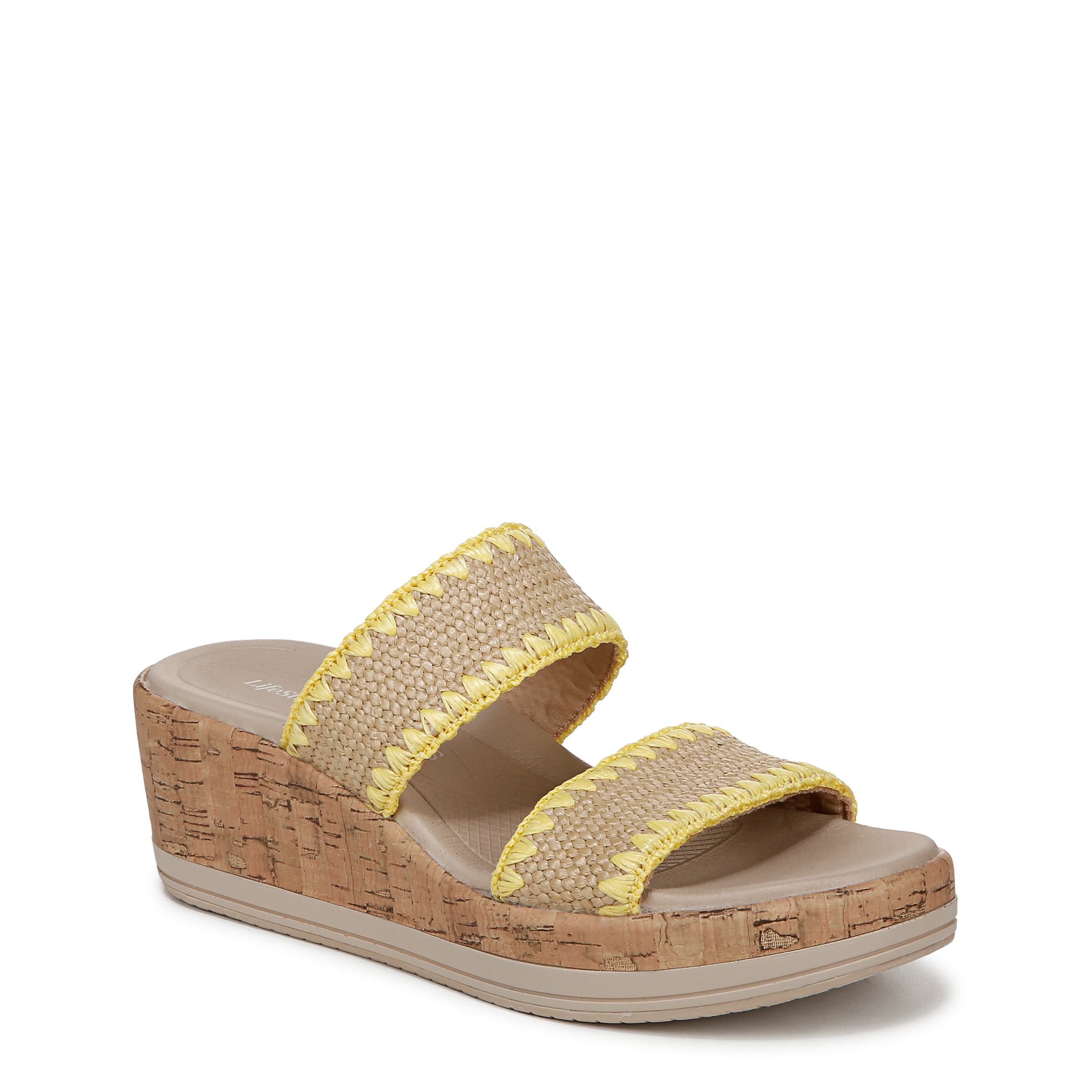 New In Box Bzees Lifestride Resort Wedge Sandal Womens Sz  NEW BZees Resort Gold main image 1