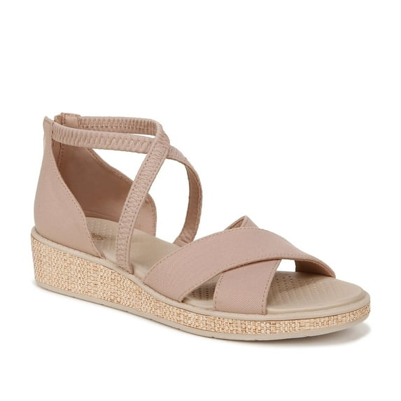 BZees Womens Bali Sand Washable Strappy Wedge Sandal - Medium & Wide Width