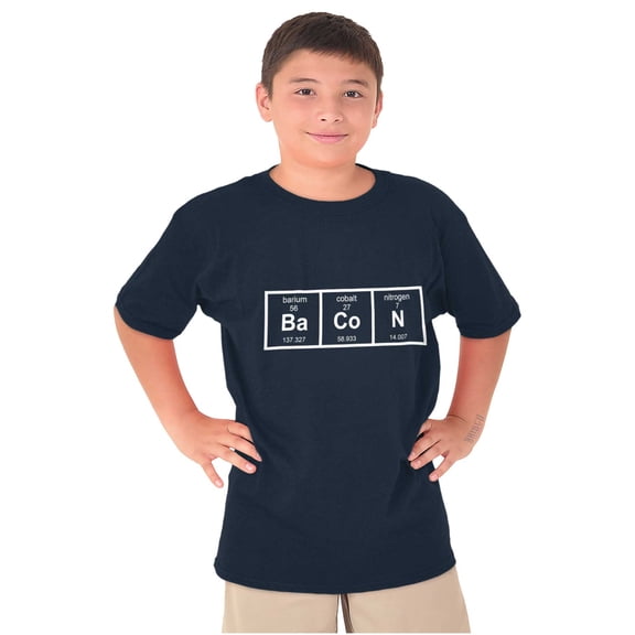 Ba Co N Bacon Food Science Nerd Geeky Crewneck T Shirts Boy Girl Teen Brisco Brands L