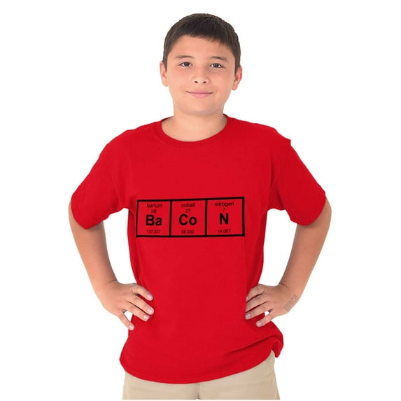 Ba Co N Bacon Food Science Nerd Geeky Crewneck T Shirts Boy Girl Teen Brisco Brands L