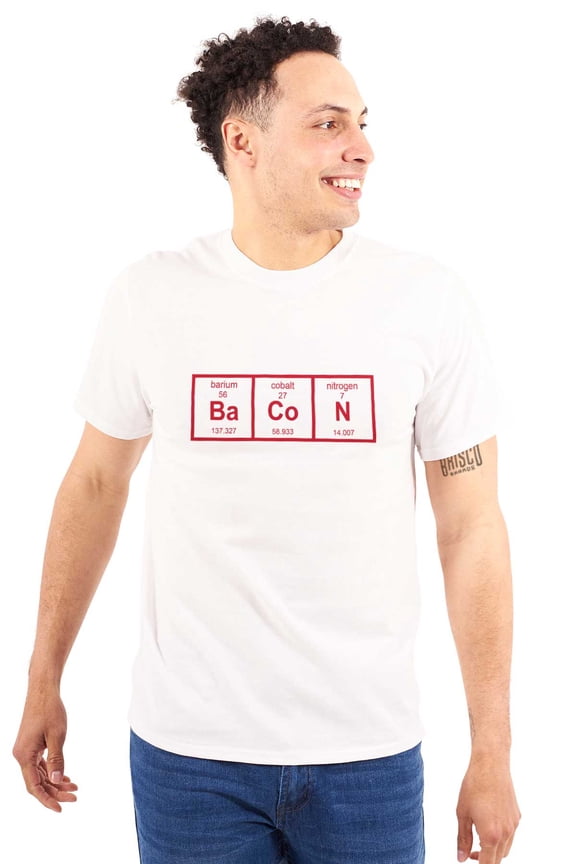 Ba Co N Bacon Food Science Nerd Geeky Men's Graphic T Shirt Tees Brisco Brands L