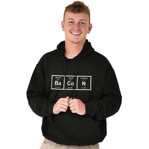 Ba Co N Bacon Food Science Nerd Geeky Unisex Plus Fleece Graphic Hoodie Brisco Brands 2X