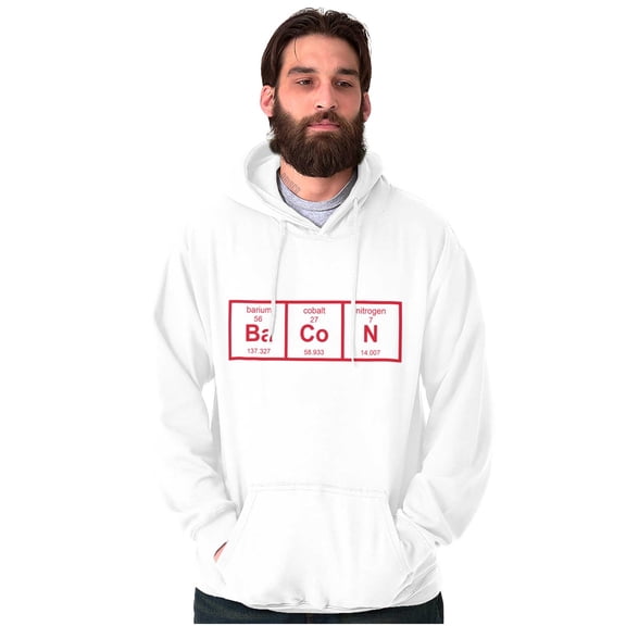 Ba Co N Bacon Food Science Nerd Geeky Unisex Plus Fleece Graphic Hoodie Brisco Brands 3X