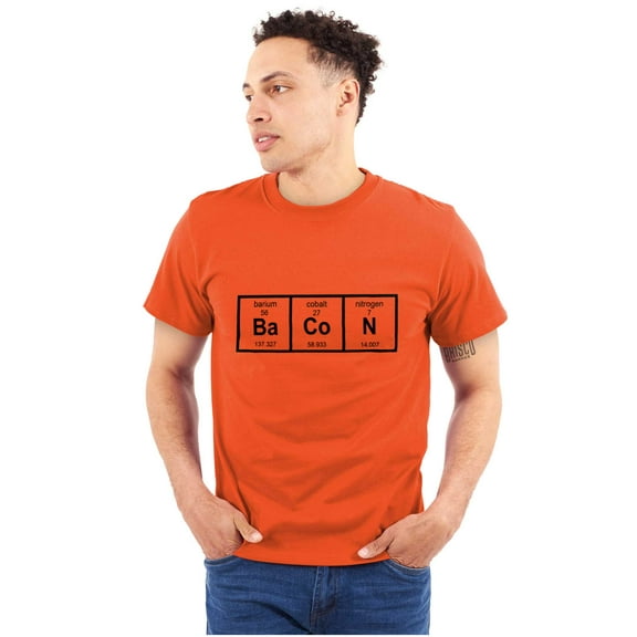 Ba Co N Bacon Food Science Nerd Geeky Plus Size Crewneck Graphic Tee Shirt Brisco Brands 2X