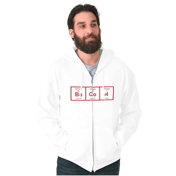 Ba Co N Bacon Food Science Nerd Geeky Zip Up Hoodie Men's Women's Brisco Brands L