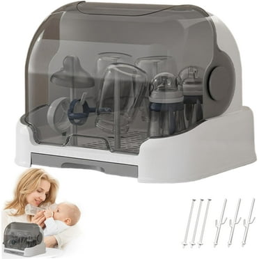 2024 Baby Bottle Drying Rack With Cover - Large Storage Organizer With Removable Drain Tray