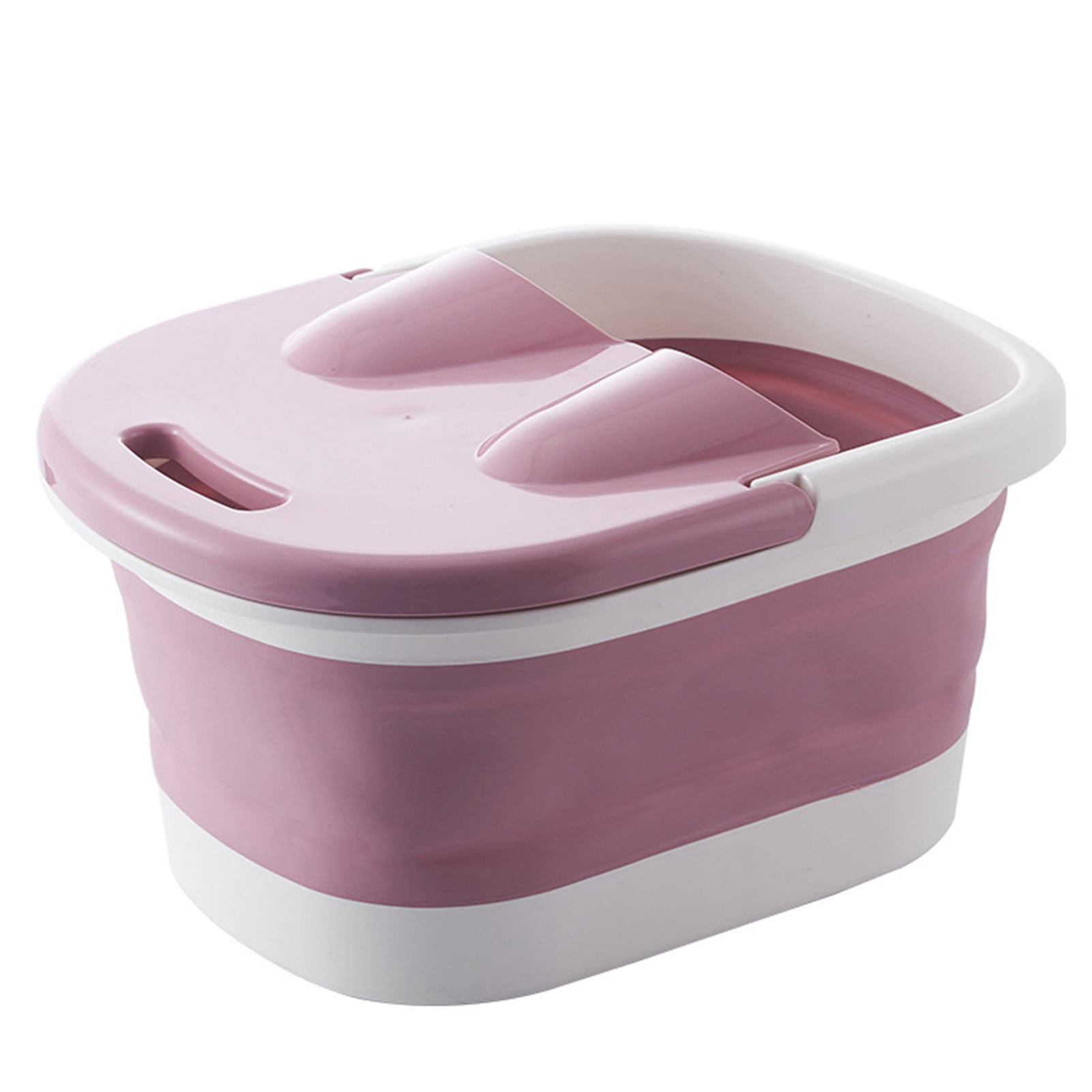 Banera Plegable Para Pies Con Rodillos De Masaje Banera Plegable Portatil Para Spa Banera De Pedicura Para Remojar Los Pies Con Tapa Con Asa Walmart