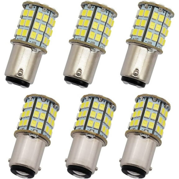 Ba15d 1142 1076 LED Bulb 4W 56-2835SMD Super Bright AC/DC12V-24V RV Trailer Camper Motorhome Interior Lights Cool White Pack of 6