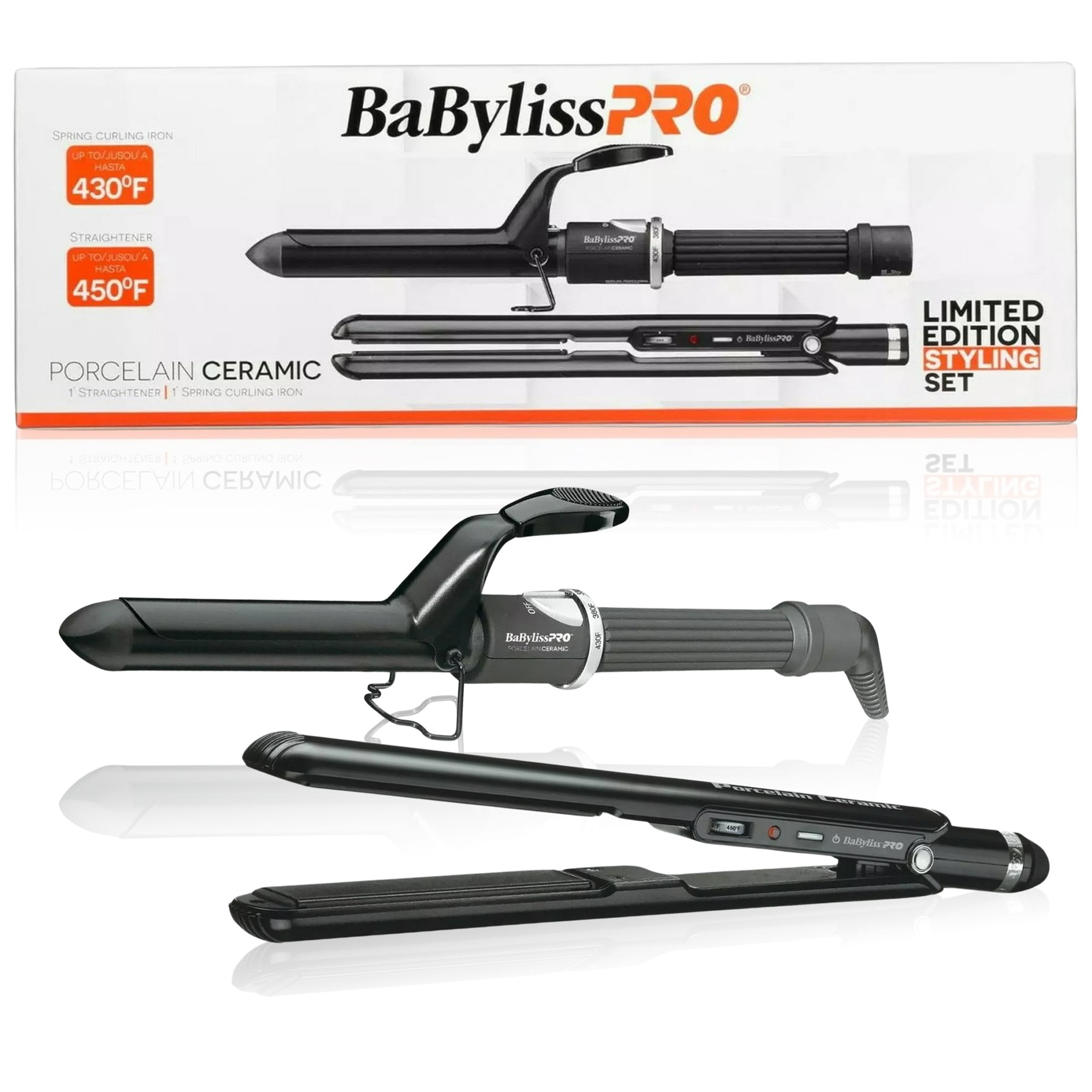 Porcelain Ceramic Babyliss Curling Iron BaBylissPRO® Porcelain