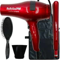 BaByliss Pro Ceramic Xtreme Dryer & 1" Straightening Iron Red #CEPP1N with Styling Set