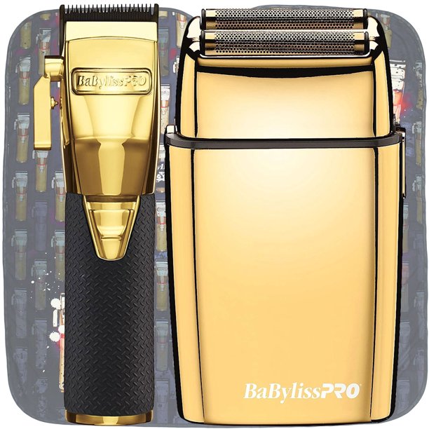 BaByliss Pro Gold FX Boost+ Metal Trimmer + FX02 FXFS2G Metal Double