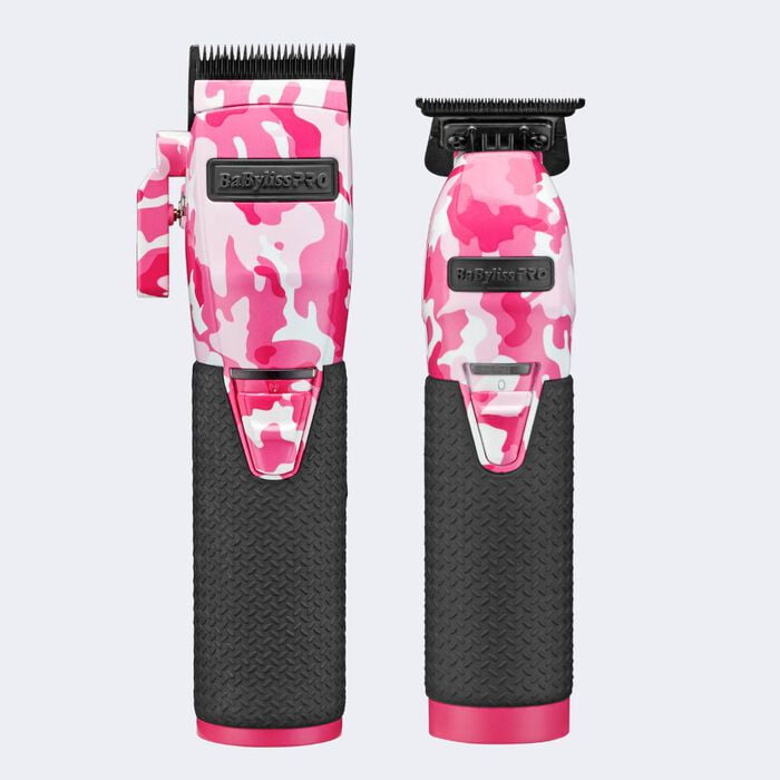 BabylissPRO LimitedFX Pink Camo Metal Lithium Clipper and Trimmer