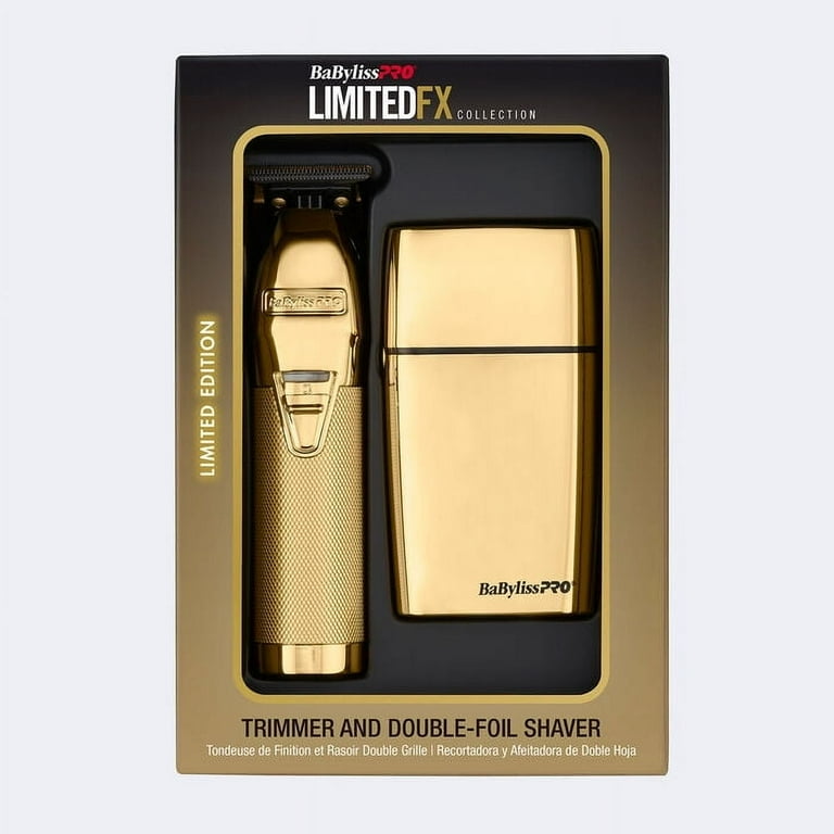 BaBylissPRO LimitedFX Gold Trimmer, Double-Foil Shaver Set